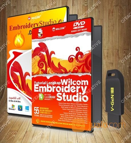 DVD + Flashdisk (Tutorial Lengkap Wilcom Embroidery Studio Dan Software Wilcom ES E1.5)