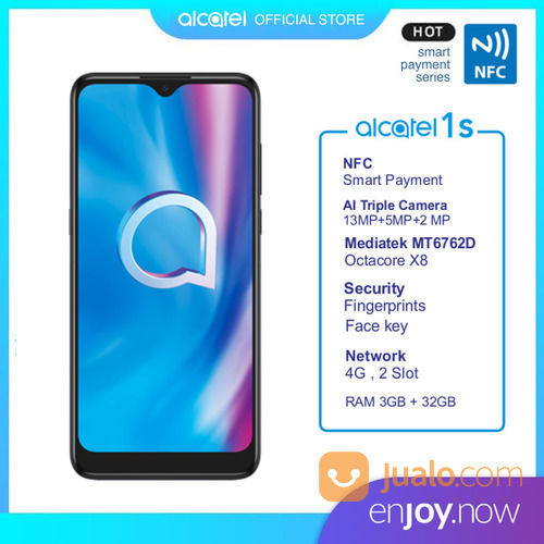 Alcatel 1S Smartphone [ Ram 3GB / Rom 32GB ] Garansi Resmi, Grey.