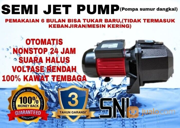 SJ-505 (Otomatis) JETPUMP Pompa Air Semi Jet Pump Pompa Otomatis 500Watt Hisap 50meter - Mesin