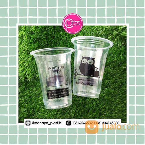 Sablon Custom Gelas Plastik 14 Oz 6 Gram Kemasan Kopi Kekinian Di Kota Malang Jawa Timur 2474