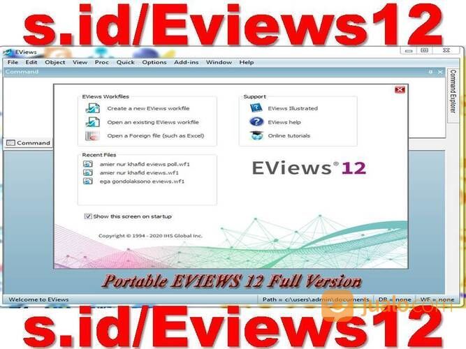 Portable EVIEWS 12 Full Version di Kota Semarang, Jawa Tengah | Jualo.com