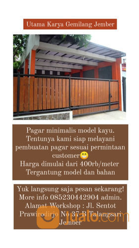 Pagar Minimalis Motif Kayu Model Kekinian Harga Terjangkau Kab Jember Jualo