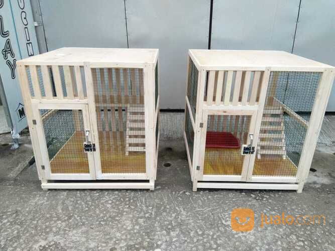 Kandang Kucing Kayu Mini Plus Litter Box Rumah Kucing Kayu Tipe 60 