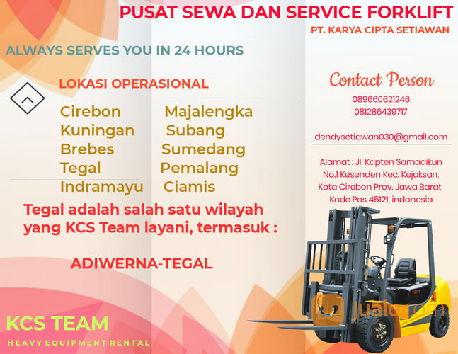 SEWA DAN SERVICE FORKLIFT ADIWERNA-TEGAL PT.KCS