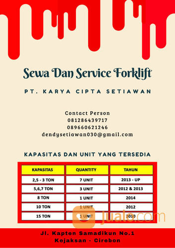 SEWA DAN SERVICE FORKLIFT WARUREJA - TEGAL PT.KCS