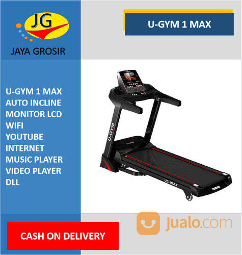 U Gym 1 Max Treadmill Elektrik Auto Incline
