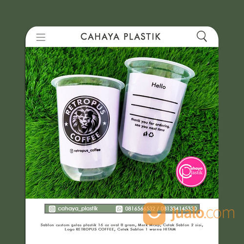 Kemasan Minuman Unik Kekinian Sablon Gelas Plastik 16 Oz Oval 8 Gram Tanpa Tutup Di Kota 1438