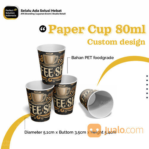 Paper Cup 8Oz + Cetak Logo Custom (Bahan Label Foodgrade) di Kota ...