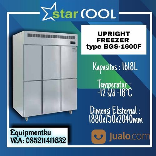 STARCOOL STAINLESS STEEL UPRIGHT FREEZER BGS-1600F
