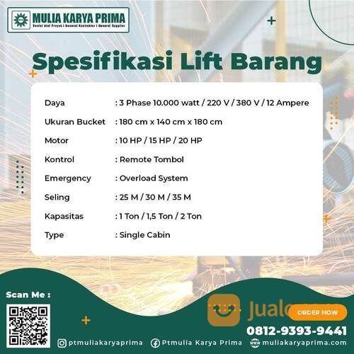 Sewa Lift Barang Proyek Kudus