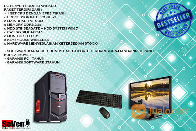 PROMO MURAH PAKET PLAYER KARAOKE BONUS LAGU (HOME STANDARD ) + MONITOR LED 19"