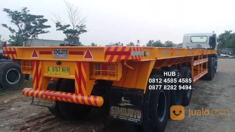 Harga Karoseri Buntut Head Trailer 40 Feet Flatbed Lantai 3 Axle