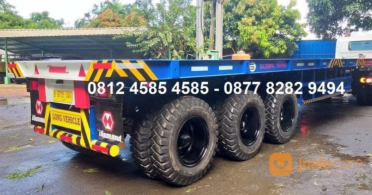 Harga Karoseri Buntut Head Trailer 40 Feet Flatbed Lantai 3 Axle