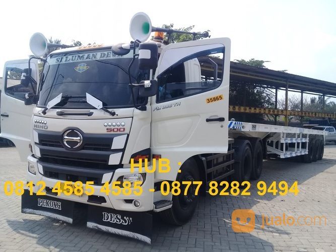 Harga Karoseri Buntut Head Trailer 40 Feet Flatbed Lantai 3 Axle