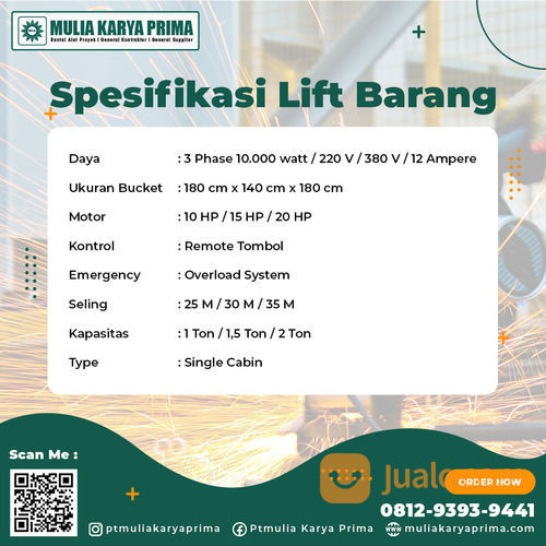 Sewa Lift Barang Proyek Puncak Jaya