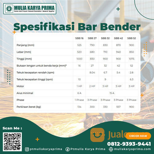 Sewa Bar Bender 8 - 32 Mm Kota Cilegon