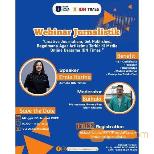 #RYTIWebinar "Webinar Jurnalistik" Bersama IDN Times