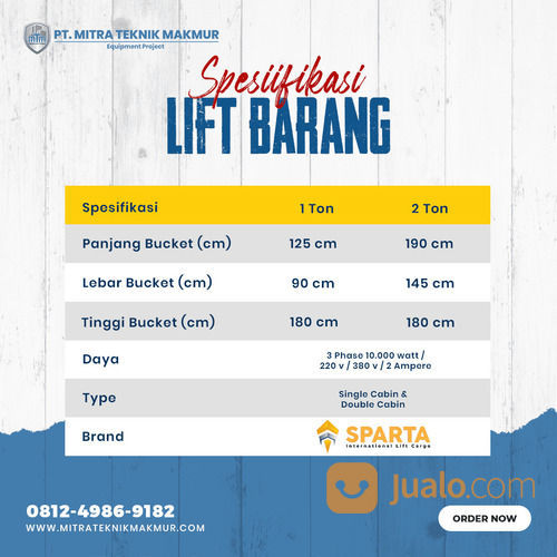 Rental / Sewa Lift Barang, Lift Material, Profesional Hoist Lombok Utara