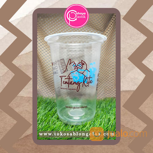 Sablon 2 Warna Gelas Plastik 16 Oz 8 Gram Tanpa Tutup Kemasan Minuman Kekinian 500 Ml Di Kab 1062