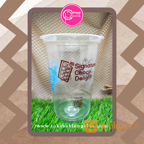 Sablon 2 Warna Gelas Plastik 16 Oz 8 Gram Tanpa Tutup Kemasan Minuman Kekinian 500 Ml Di Kab 1124