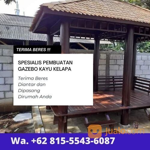 UNIK DAN MEWAH, Gazebo Kayu Kelapa Minimalis Jakarta Timur