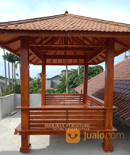 Gazebo Minimalis 3x2 Kayu Jati