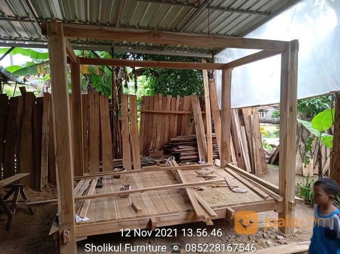 Gazebo Minimalis 3x2 Kayu Jati