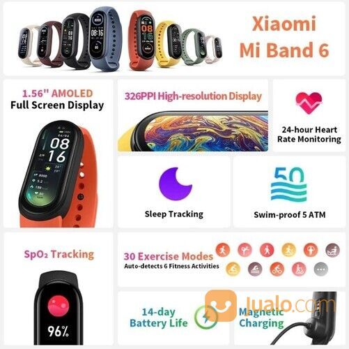 Xiaomi Mi Band 6 SpO2 Smartwatch Miband6 Global Version Smartband TERMURAH