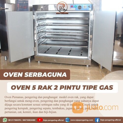 MESIN OVEN PENGERING ULAT TERIPANG DAN PASIR KAPASITAS 5 RAK 2 PINTU TIPE GAS