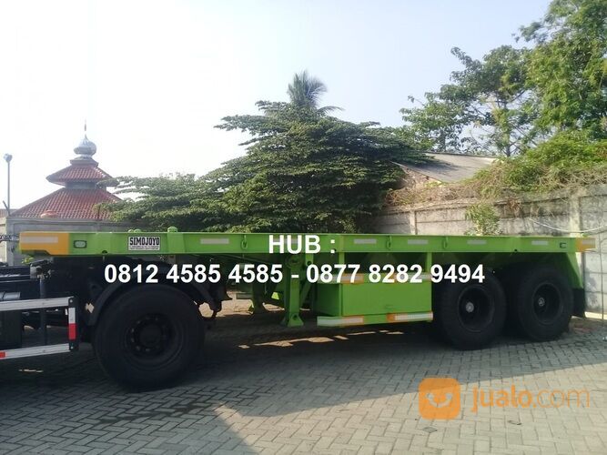 Harga Buntut Trailer Head Tronton Trailer 20 Feet Lantai Flat Bed 2 Axle