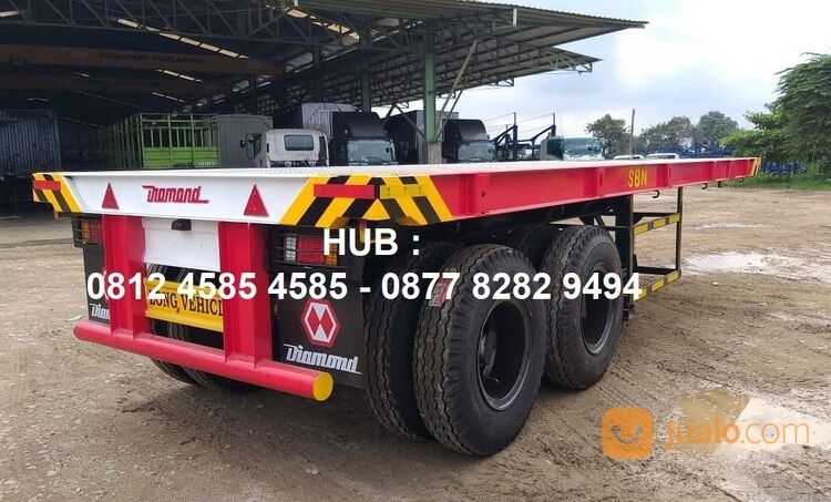 Harga Buntut Trailer Head Tronton Trailer 20 Feet Lantai Flat Bed 2 Axle