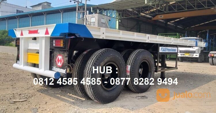 Harga Buntut Trailer Head Tronton Trailer 20 Feet Lantai Flat Bed 2 Axle