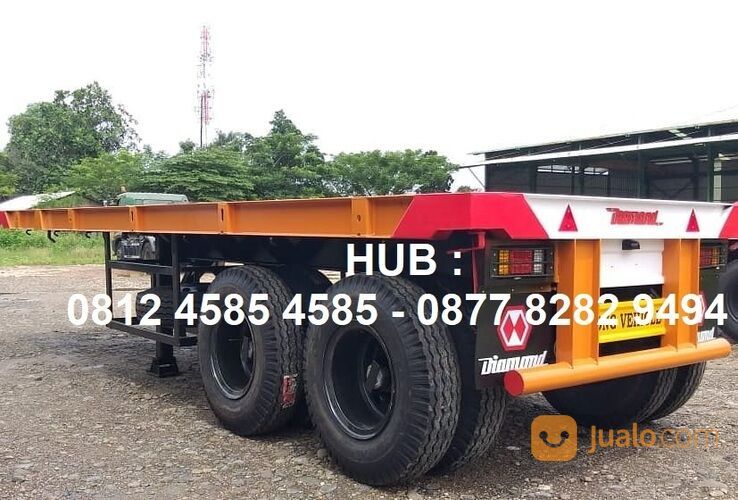 Harga Buntut Trailer Head Tronton Trailer 20 Feet Lantai Flat Bed 2 Axle