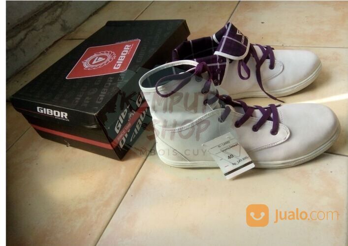 Sepatu Murah Limited Edition Gibor Warna Putih Ungu Uk 40,41