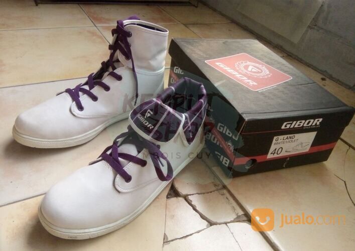 Sepatu Murah Limited Edition Gibor Warna Putih Ungu Uk 40,41