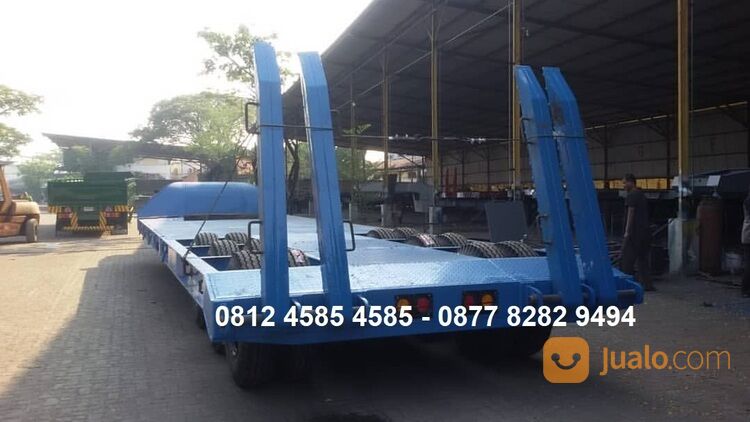 Harga Karoseri Buntut Trailer Low Bed Truck Kapasitas 60 Ton 3 Axle