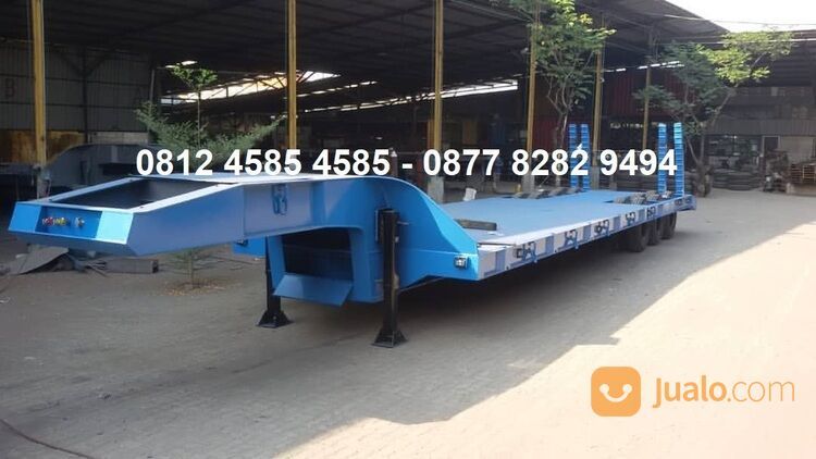 Harga Karoseri Buntut Trailer Low Bed Truck Kapasitas 60 Ton 3 Axle