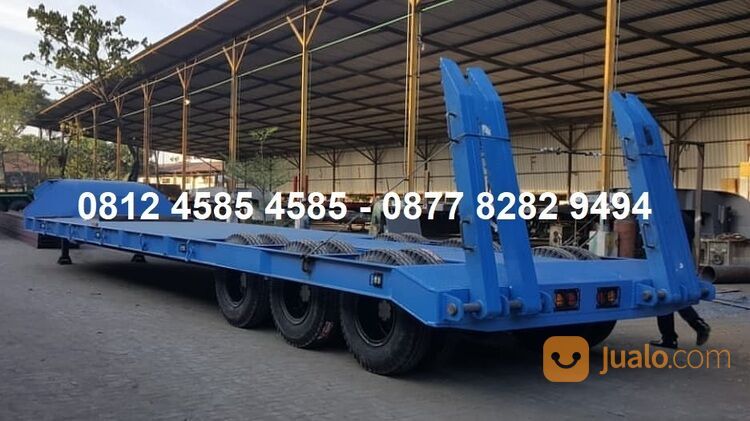 Harga Karoseri Buntut Trailer Low Bed Truck Kapasitas 60 Ton 3 Axle