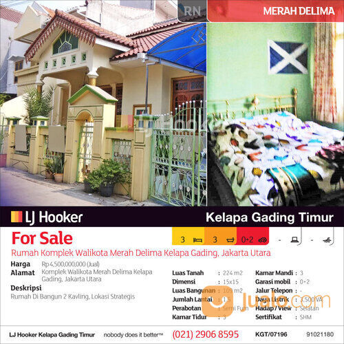 Rumah Komplek Walikota Merah Delima Kelapa Gading, Jakarta Utara