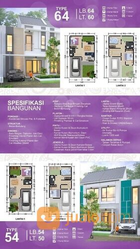 Rumah 2 Lantai 400 Jutaan, Bergaransi 5 Th dan Ready SHM Dekat Jl. RA. Basuni Sooko, Mojokerto