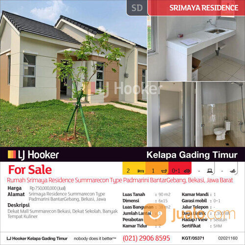 Rumah Srimaya Residence Summarecon BantarGebang, Bekasi, Jawa Barat