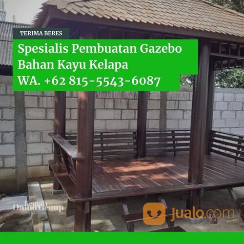 UNIK DAN MEWAH, Wa. 081-555-436-087, Harga Gazebo Kayu Kelapa 2x2 Rembang