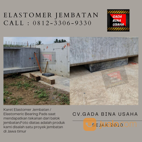 Landasan Elastomer Karet Sintetis Berlapis Baja
