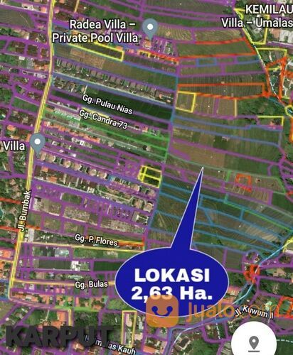 Tanah 1,25 Ha. Jl. Bumbak Kerobokan Kuta Utara