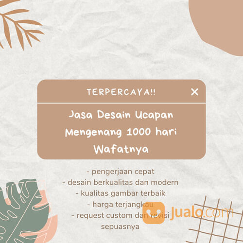 JASA DESAIN UCAPAN MENGENANG 1000 HARI WAFATNYA