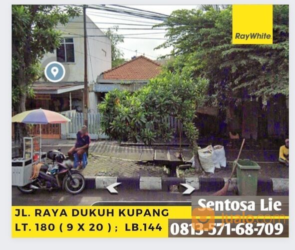 Rumah Usaha Nol Jalan Raya Dukuh Kupang Surabaya - Komersial Area deretan Indomaret , restaurant