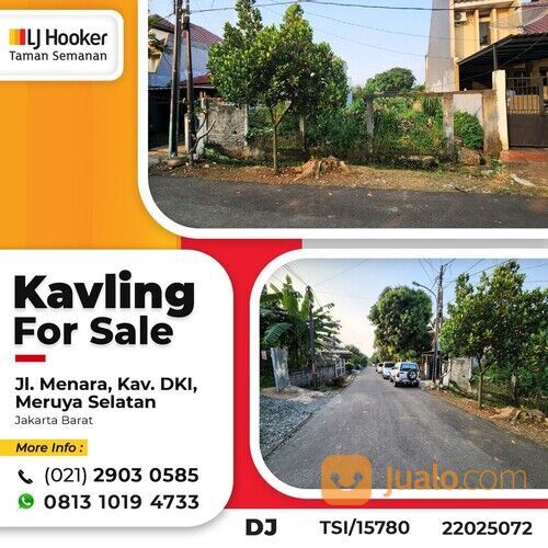 (TSI/15780) Kavling Jl. Menara, Meruya Selatan, Jakarta Barat, 10x25 m², HGB