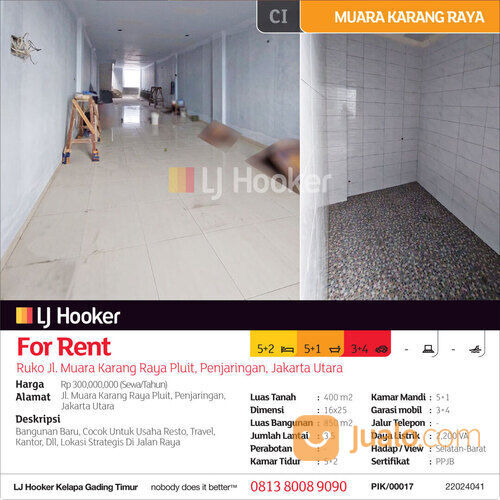 Ruko Jl. Muara Karang Raya Pluit, Penjaringan, Jakarta Utara