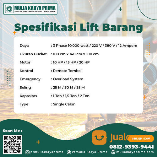 Sewa Lift Barang Balikpapan Kapasitas 1-2 ton Single/Double cabin