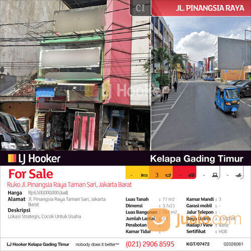 Ruko Jl. Pinangsia Raya Taman Sari, Jakarta Barat